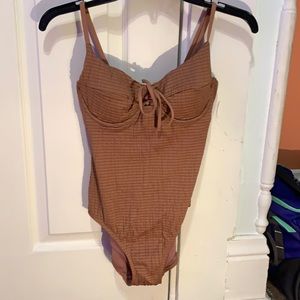 Tan One Piece Swimsuit From Walmart. Never worn. Brand Time and Tru. Size Small.